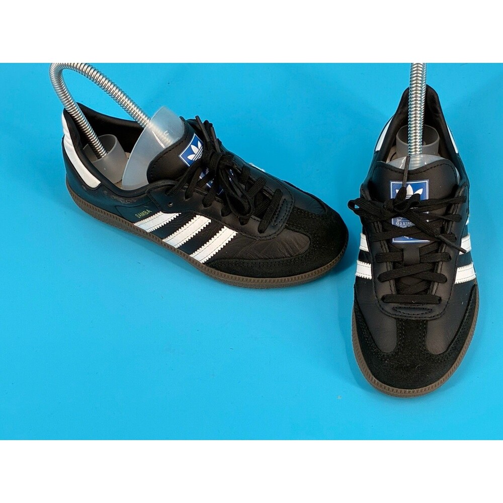 Adidas Samba OG Kids Size 1 Black White Gum Leather Sneakers IE3678